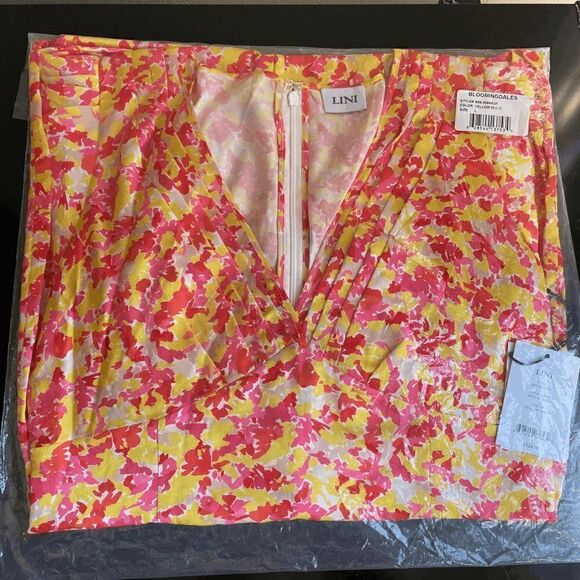 Lini Amalia Dress in Yellow Multi Size Large - Picture 1 of 3